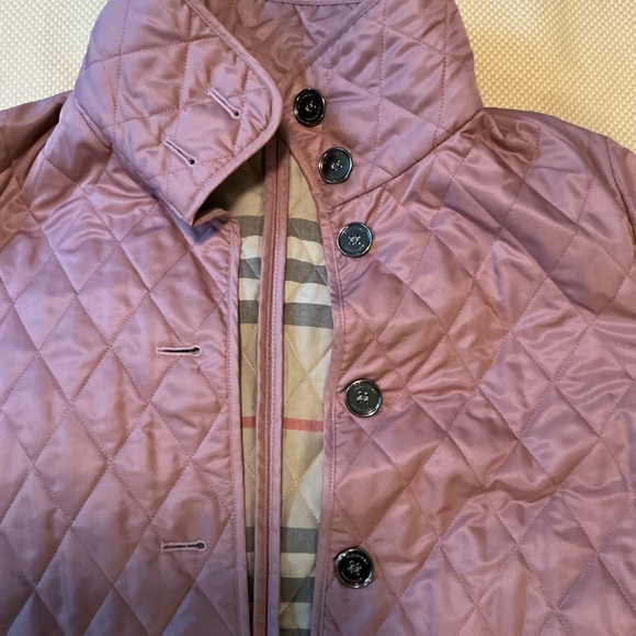 Burberry Women’s Mauve Nova Check Quilted Puffer Jacket Sz 44 - Picture 13 of 16